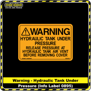 MS - Product Background - Safety Signs - Warning Hydraulic Tank Under Pressure 0895
