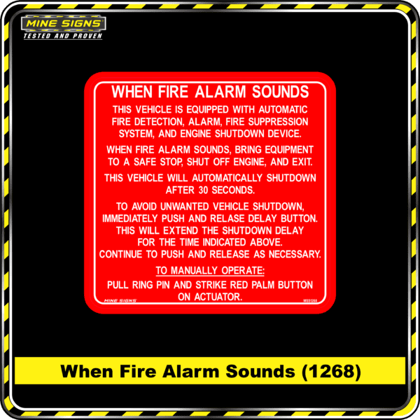 MS - Product Background - Safety Signs - When Fire Alarm Sounds 1268