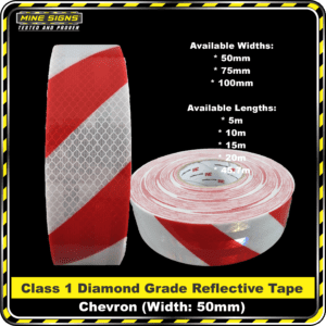 3M Red/White Class 1 Chevron Reflective Tape - Right 3M FYG Tape Red White Chevron Left 50 MS