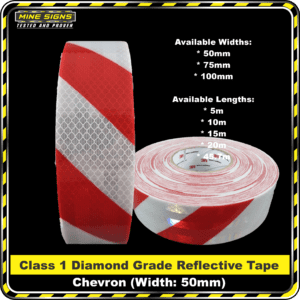 3M Red/White Class 1 Chevron Reflective Tape - Left 3M FYG Tape Red White Chevron Right 50 MS