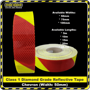 3M Yellow/Red Class 1 Chevron Reflective Tape - Right Product Backgrounds - Tape - 3M FYG Tape Yellow Red Chevron Left 50