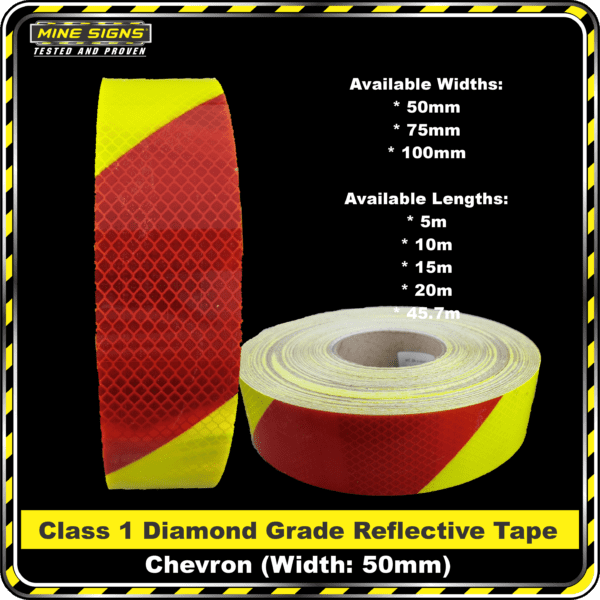 3M Yellow/Red Class 1 Chevron Reflective Tape - Right Product Backgrounds - Tape - 3M FYG Tape Yellow Red Chevron Right 50
