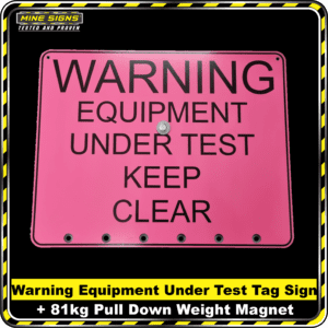 MS Product Background Warning Equip Tag Test Sign