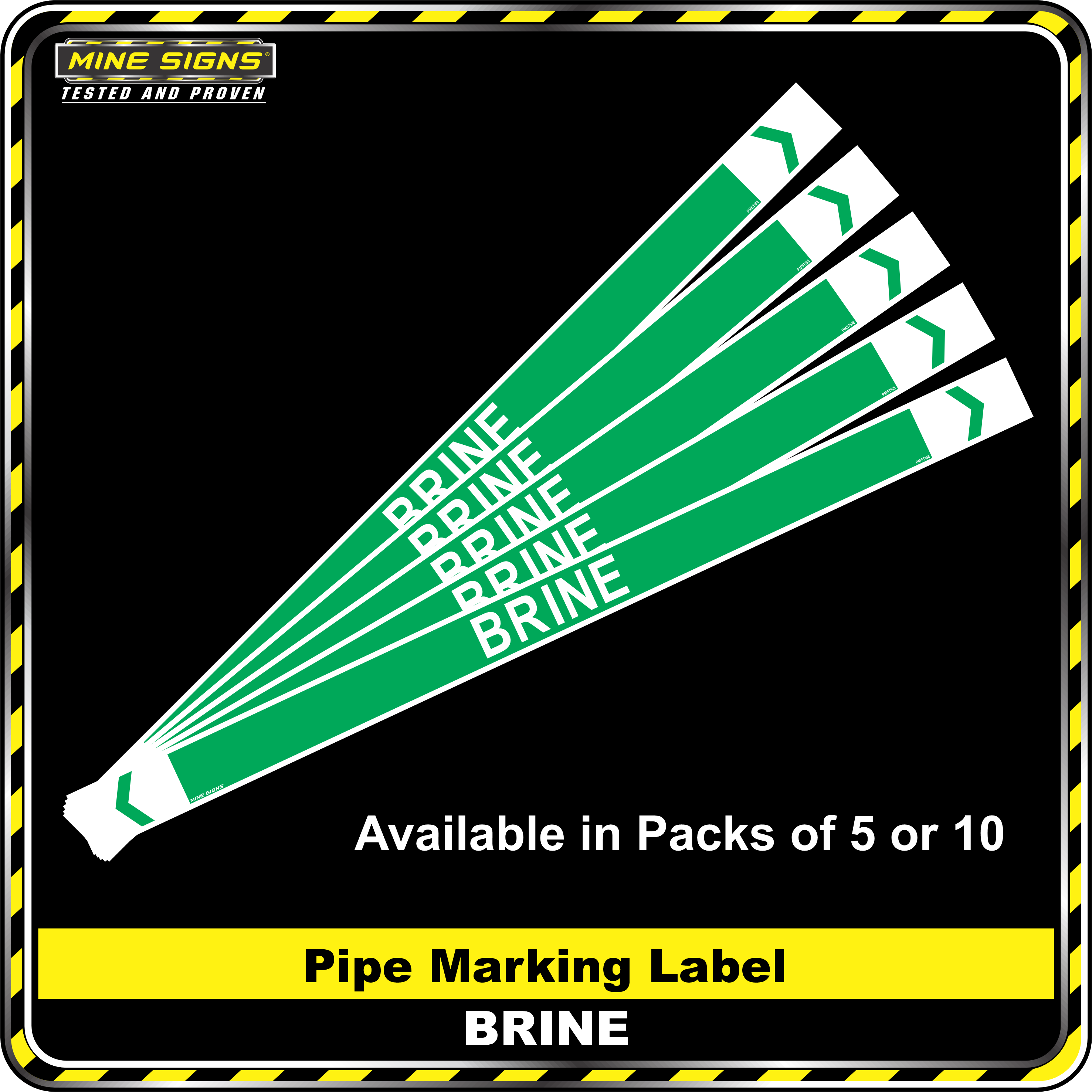 Pipe Marking Label - Brine MS - Pipe Markers - Brine