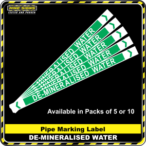 Pipe Marking Label - De-mineralised Water MS - Pipe Markers - De-mineralised Water