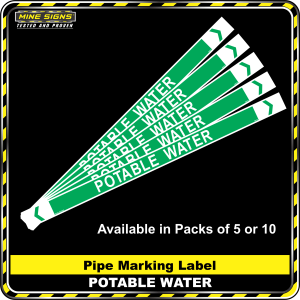 Pipe Marking Label - Potable Water MS - Pipe Markers - Potable Water