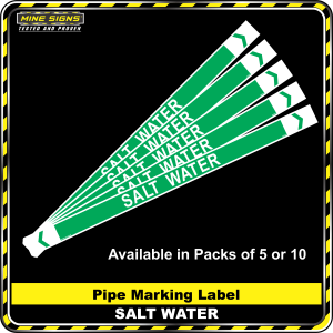 Pipe Marking Label - Salt Water MS - Pipe Markers - Salt Water