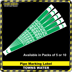 Pipe Marking Label - Towns Water MS - Pipe Markers - Towns Water