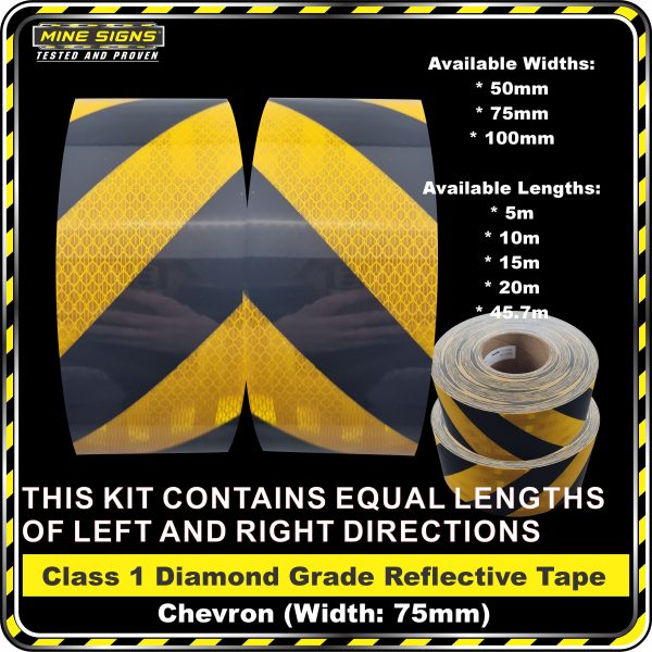 3M Black/Yellow Class 1 Chevron Reflective Tape - KIT