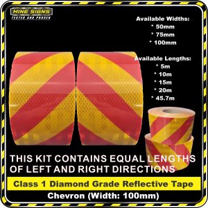 3M Red/Yellow Class 1 Chevron Reflective Tape - KIT