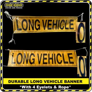 DURABLE LONG VEHICLE ROAD TRAIN BANNER With 4 Eyelets & Rope MS