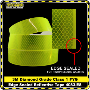MS - 3M Diamond Grade Class 1 FYG Edge Sealed Reflective Tape 4083-ES